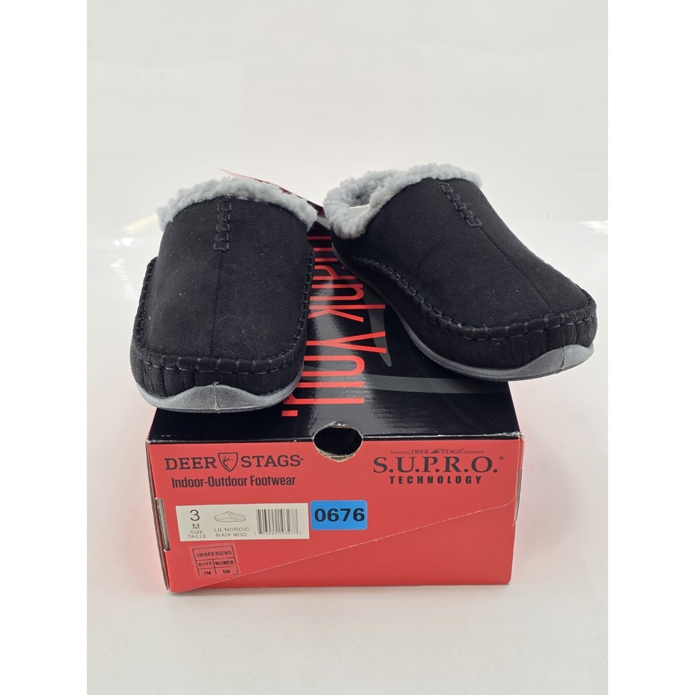 NIB‎ Deer Stags Lil Nordic Slipper - Size 3M Unisex Big Kid - Color Black